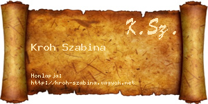 Kroh Szabina névjegykártya
